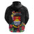 Kiribati Independence Day Zip Hoodie Frigatebird Mix Tropical Flowers - Black Style