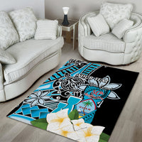 Personalised Guam Liberation Day Area Rug 80th Anniversary Chamorro Latte Stone With Guasali Flowers LT14 - Polynesian Pride