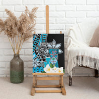Personalised Guam Liberation Day Canvas Wall Art 80th Anniversary Chamorro Latte Stone With Guasali Flowers LT14 - Polynesian Pride