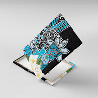Personalised Guam Liberation Day Canvas Wall Art 80th Anniversary Chamorro Latte Stone With Guasali Flowers LT14 With Frame Blue - Polynesian Pride