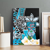 Personalised Guam Liberation Day Canvas Wall Art 80th Anniversary Chamorro Latte Stone With Guasali Flowers LT14 - Polynesian Pride