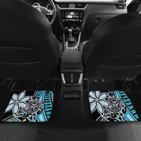 Personalised Guam Liberation Day Car Mats 80th Anniversary Chamorro Latte Stone With Guasali Flowers LT14 Set 2pcs - Back Blue - Polynesian Pride