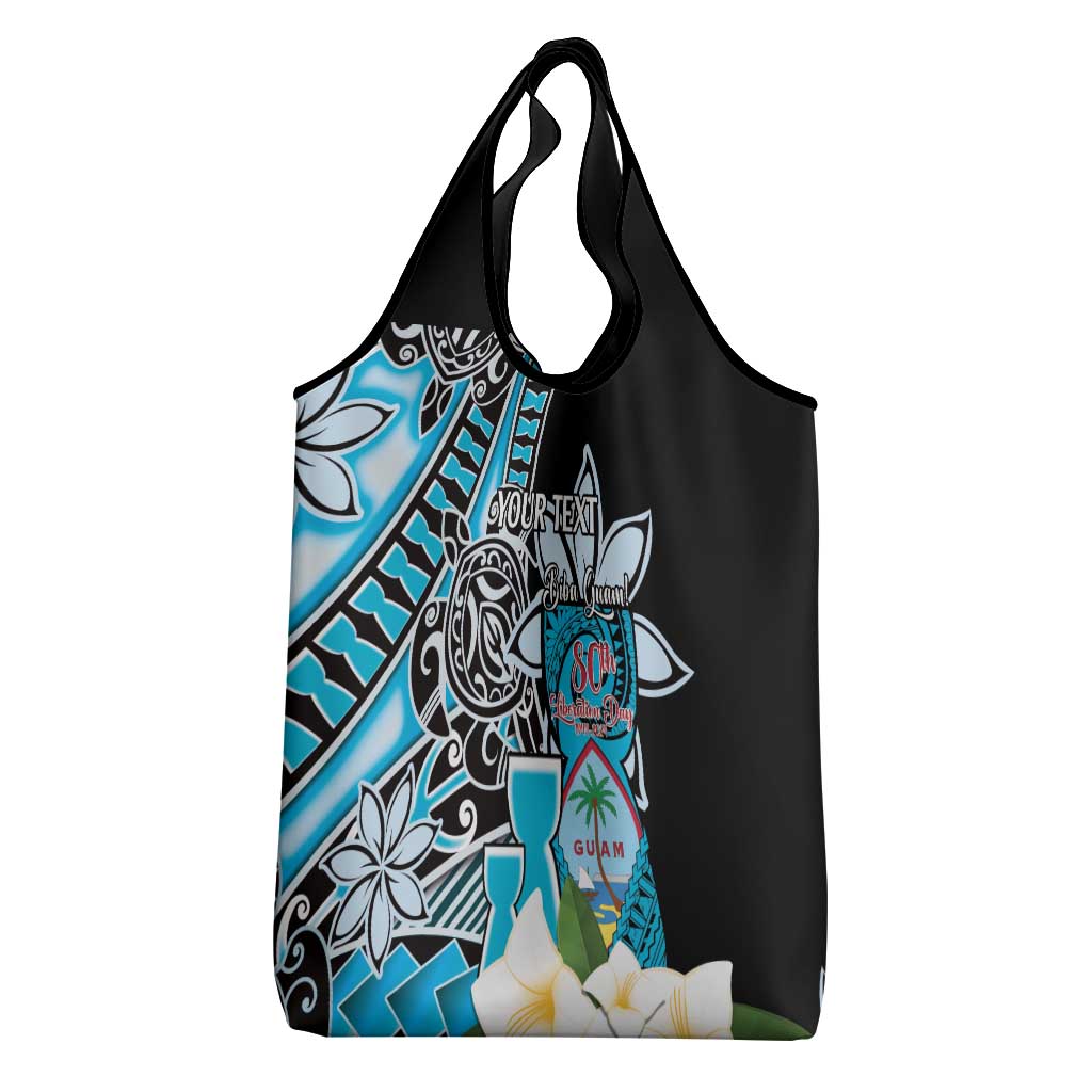 Personalised Guam Liberation Day Grocery Bag Chamorro Latte Stone With Guasali Flowers LT14 - Polynesian Pride