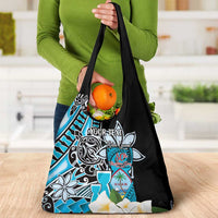 Personalised Guam Liberation Day Grocery Bag Chamorro Latte Stone With Guasali Flowers LT14 - Polynesian Pride