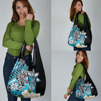 Personalised Guam Liberation Day Grocery Bag Chamorro Latte Stone With Guasali Flowers LT14 - Polynesian Pride