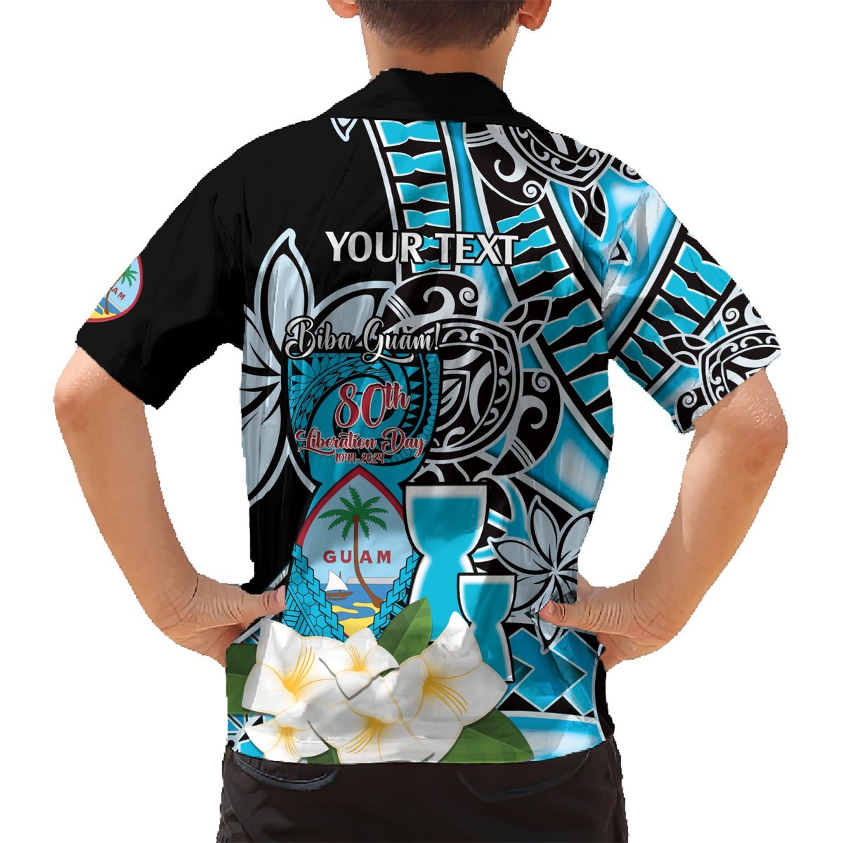 Personalised Guam Liberation Day Hawaiian Shirt 80th Anniversary Chamorro Latte Stone With Guasali Flowers LT14 - Polynesian Pride