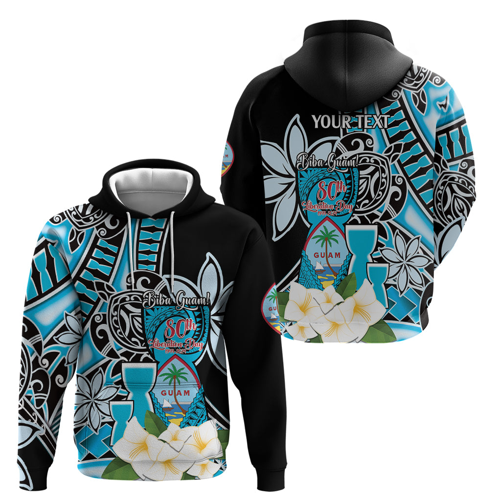 Personalised Guam Liberation Day Hoodie 80th Anniversary Chamorro Latte Stone With Guasali Flowers LT14 - Polynesian Pride