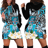 Personalised Guam Liberation Day Hoodie Dress 80th Anniversary Chamorro Latte Stone With Guasali Flowers LT14 - Polynesian Pride