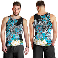 Personalised Guam Liberation Day Men Tank Top 80th Anniversary Chamorro Latte Stone With Guasali Flowers LT14 - Polynesian Pride