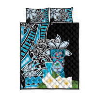 Personalised Guam Liberation Day Quilt Bed Set 80th Anniversary Chamorro Latte Stone With Guasali Flowers LT14 - Polynesian Pride