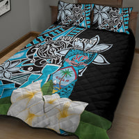 Personalised Guam Liberation Day Quilt Bed Set 80th Anniversary Chamorro Latte Stone With Guasali Flowers LT14 - Polynesian Pride