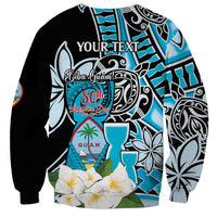 Personalised Guam Liberation Day Sweatshirt 80th Anniversary Chamorro Latte Stone With Guasali Flowers LT14 - Polynesian Pride
