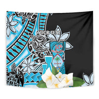 Personalised Guam Liberation Day Tapestry 80th Anniversary Chamorro Latte Stone With Guasali Flowers LT14 - Polynesian Pride