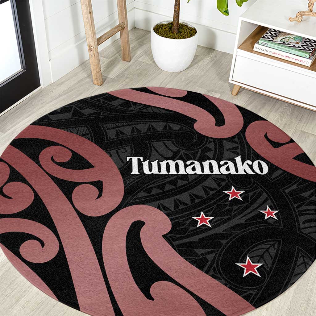 New Zealand Mangopare Tamanako Round Carpet Aotearoa Maori LT14 Brown - Polynesian Pride
