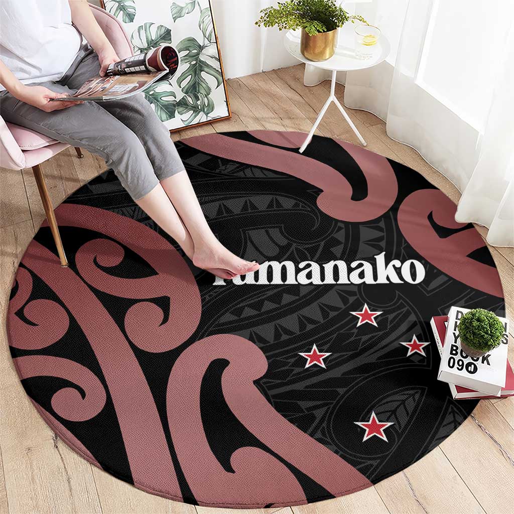 New Zealand Mangopare Tamanako Round Carpet Aotearoa Maori LT14 - Polynesian Pride