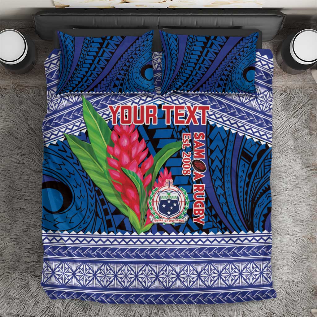 Custom Samoa Rugby Bedding Set 2024 Go Champions Samoan Gingers LT14 Blue - Polynesian Pride