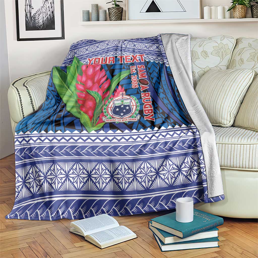 Custom Samoa Rugby Blanket 2024 Go Champions Samoan Gingers LT14 Blue - Polynesian Pride