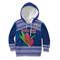 Custom Samoa Rugby Kid Hoodie 2024 Go Champions Samoan Gingers LT14 Hoodie Blue - Polynesian Pride