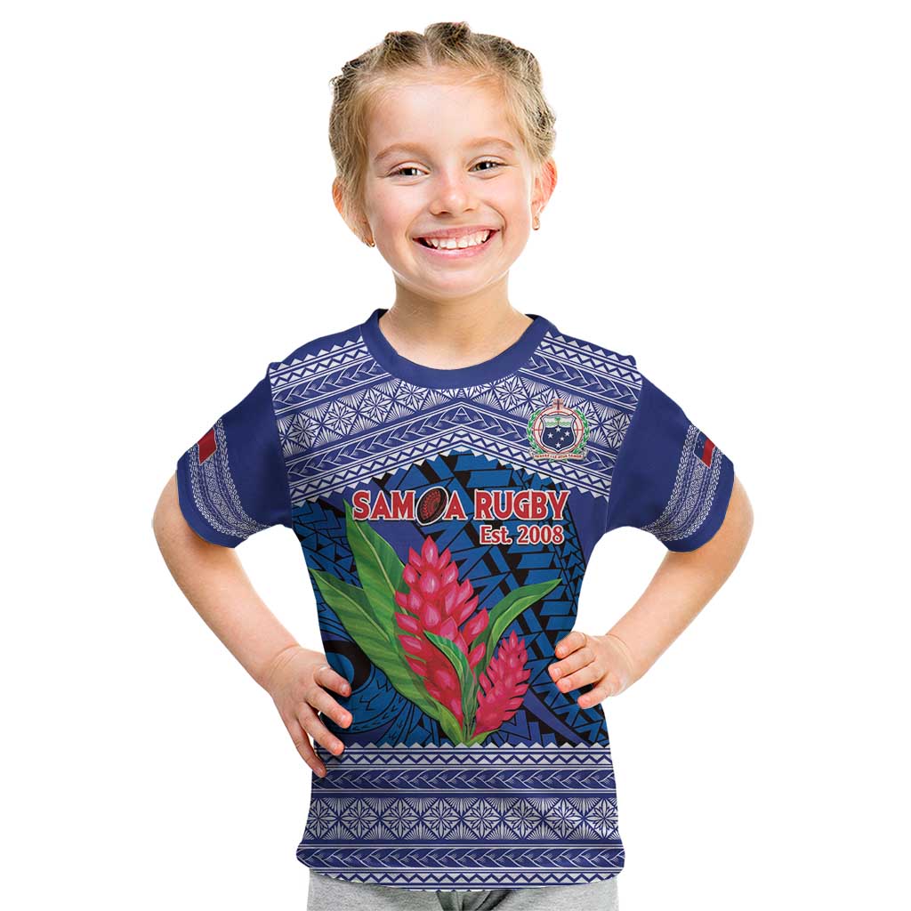 Custom Samoa Rugby Kid T Shirt 2024 Go Champions Samoan Gingers LT14 Blue - Polynesian Pride