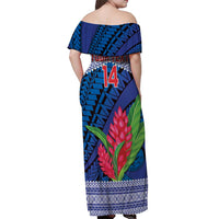 Custom Samoa Rugby Off Shoulder Maxi Dress 2024 Go Champions Samoan Gingers LT14 - Polynesian Pride