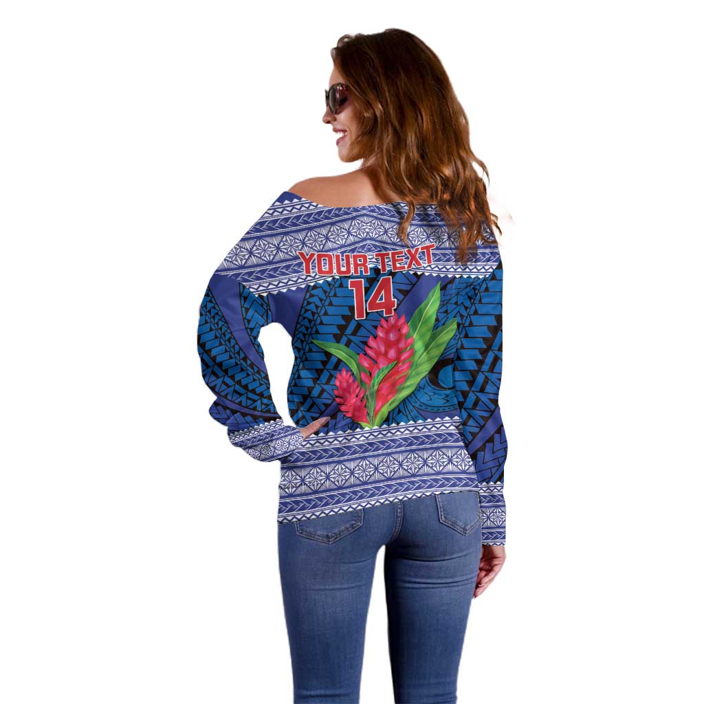 Custom Samoa Rugby Off Shoulder Sweater 2024 Go Champions Samoan Gingers LT14 - Polynesian Pride