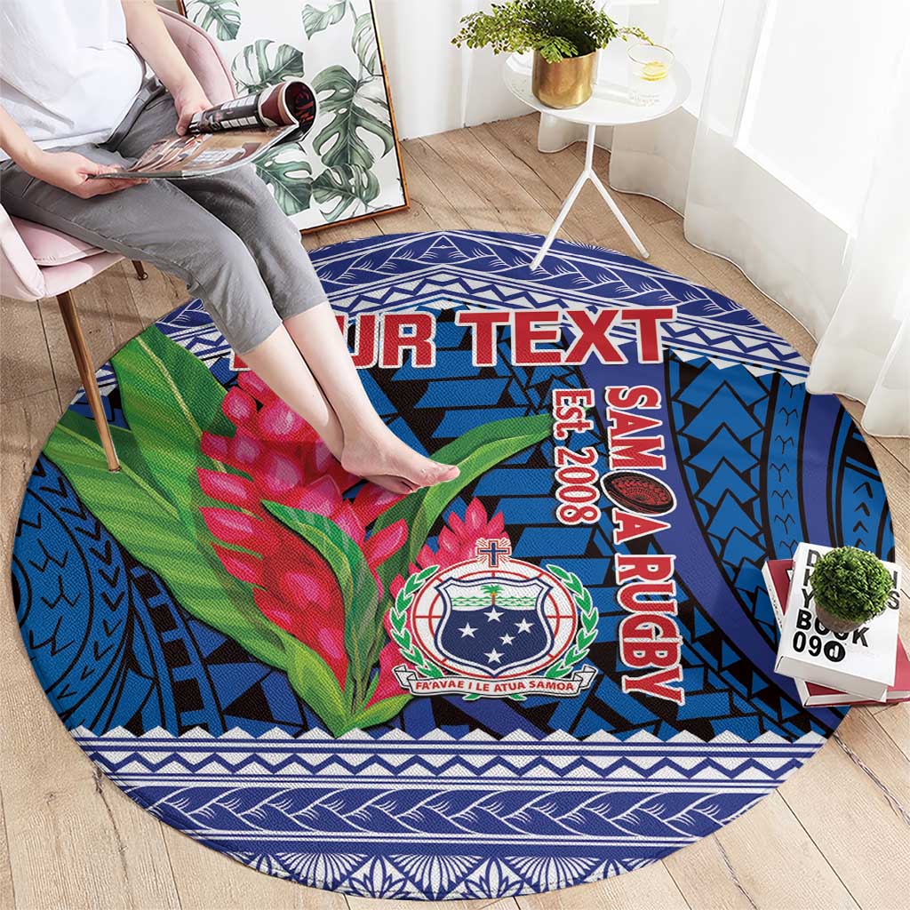 Custom Samoa Rugby Round Carpet 2024 Go Champions Samoan Gingers LT14 - Polynesian Pride