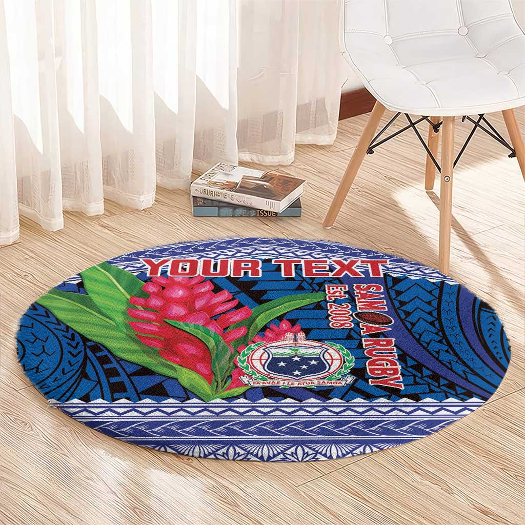 Custom Samoa Rugby Round Carpet 2024 Go Champions Samoan Gingers LT14 - Polynesian Pride