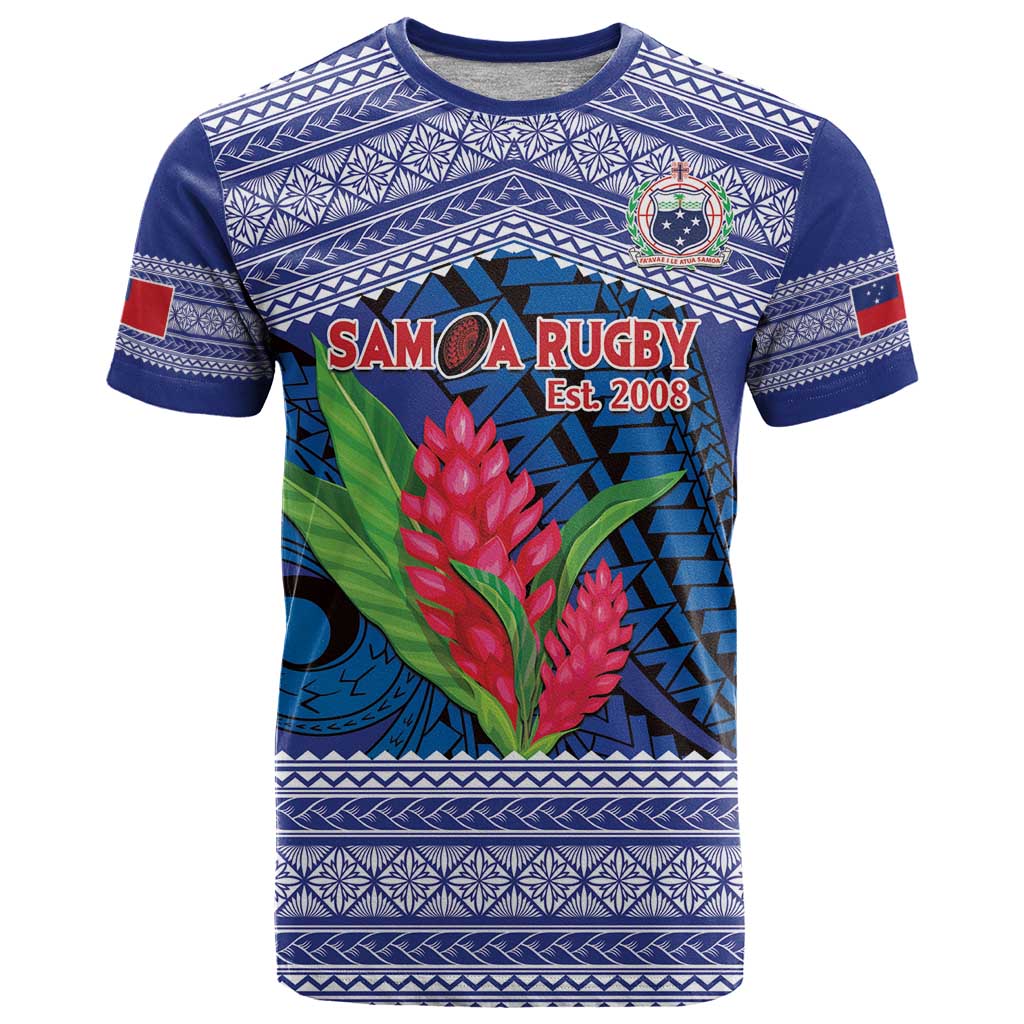 Custom Samoa Rugby T Shirt 2024 Go Champions Samoan Gingers LT14 Blue - Polynesian Pride