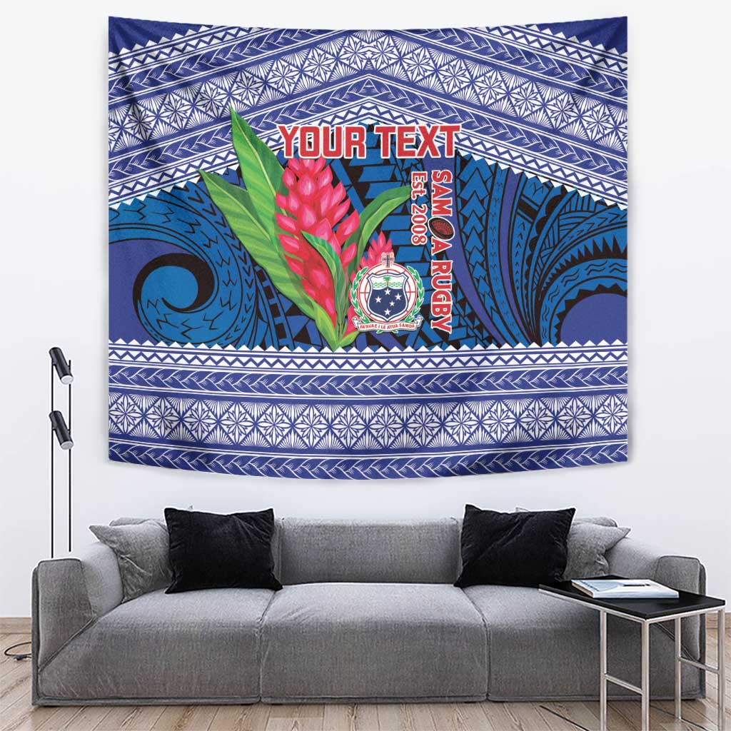Custom Samoa Rugby Tapestry 2024 Go Champions Samoan Gingers LT14 Blue - Polynesian Pride