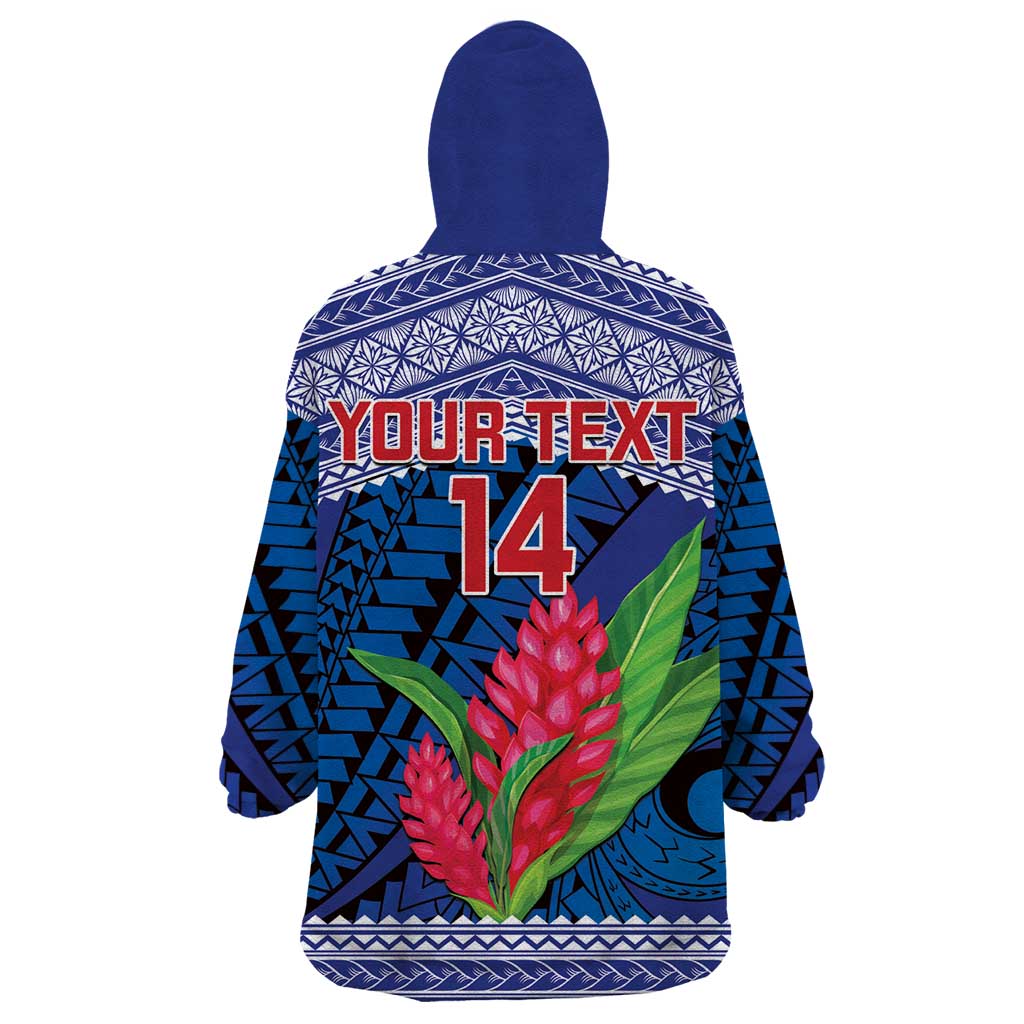 Custom Samoa Rugby Wearable Blanket Hoodie 2024 Go Champions Samoan Gingers LT14 - Polynesian Pride