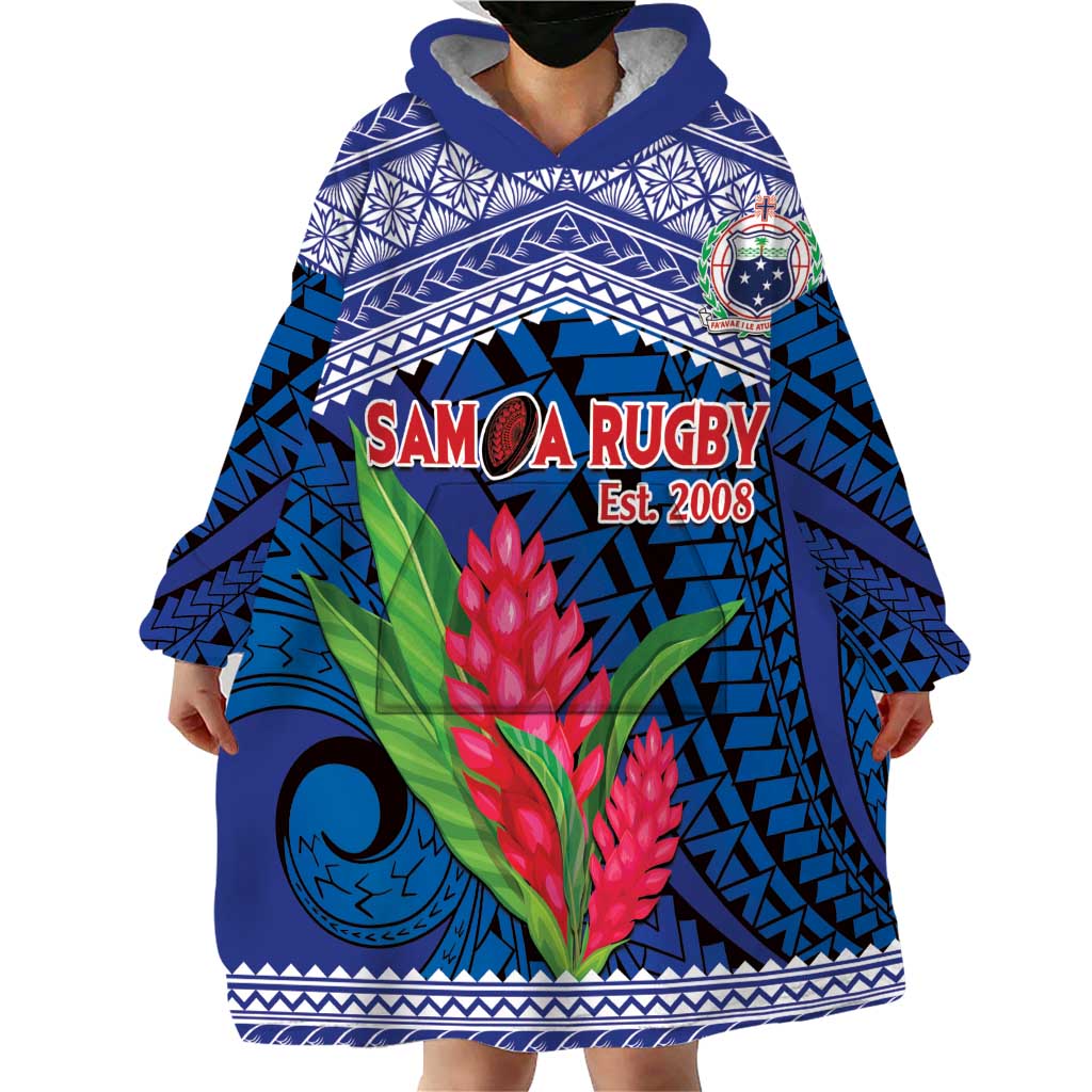 Custom Samoa Rugby Wearable Blanket Hoodie 2024 Go Champions Samoan Gingers LT14 - Polynesian Pride