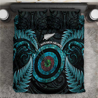 New Zealand Archery Bedding Set Aotearoa Silver Fern Maori LT14 Turquoise - Polynesian Pride
