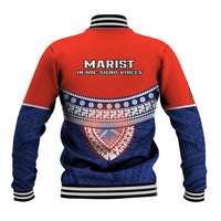 Fiji School Baseball Jacket Marist Brothers Fijian Tapa Pattern LT14 - Polynesian Pride