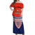 Custom Fiji School Off Shoulder Maxi Dress Marist Brothers Fijian Tapa Pattern LT14 Women Blue - Polynesian Pride