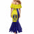 Fiji School Mermaid Dress Suva Grammar Lions With Fijian Tapa LT14 - Polynesian Pride