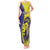 Fiji School Tank Maxi Dress Suva Grammar Lions With Fijian Tapa LT14 Women Gold - Polynesian Pride