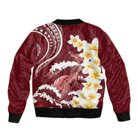 Blood Gold Polynesia Bomber Jacket Polynesian Frangipani With Sea Turtles LT14 - Polynesian Pride
