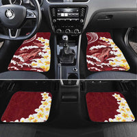 Blood Gold Polynesia Car Mats Polynesian Frangipani With Sea Turtles LT14 Set 4pcs Blood Gold - Polynesian Pride