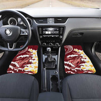 Blood Gold Polynesia Car Mats Polynesian Frangipani With Sea Turtles LT14 Set 2pcs - Front Blood Gold - Polynesian Pride