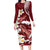 Blood Gold Polynesia Family Matching Long Sleeve Bodycon Dress and Hawaiian Shirt Polynesian Frangipani With Sea Turtles