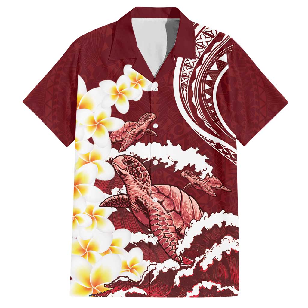 Blood Gold Polynesia Hawaiian Shirt Polynesian Frangipani With Sea Turtles LT14 Blood Gold - Polynesian Pride