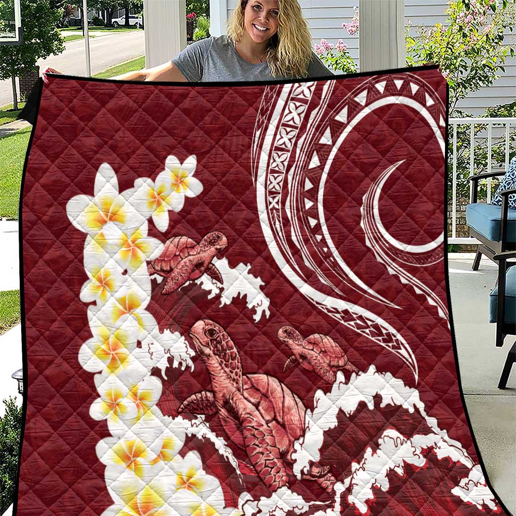 Blood Gold Polynesia Quilt Polynesian Frangipani With Sea Turtles