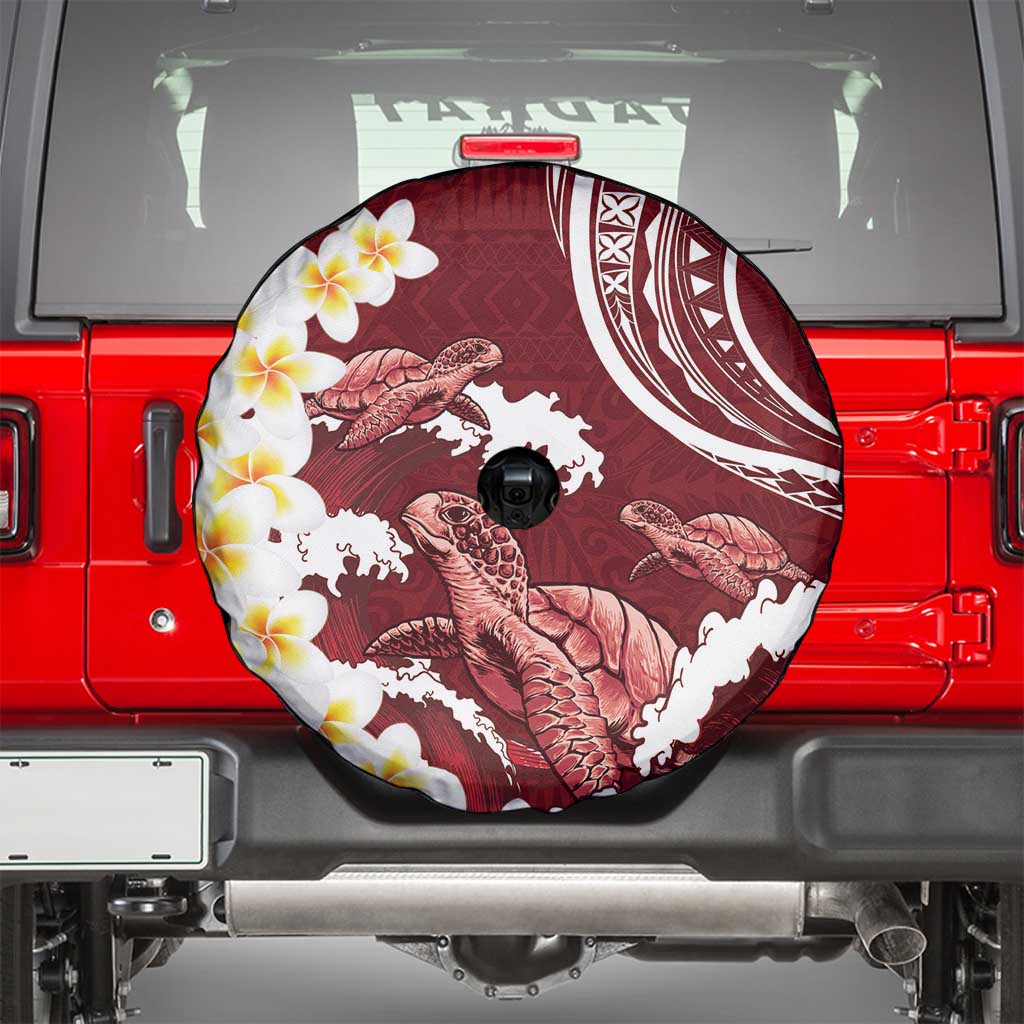 Blood Gold Polynesia Spare Tire Cover Polynesian Frangipani With Sea Turtles LT14 - Polynesian Pride