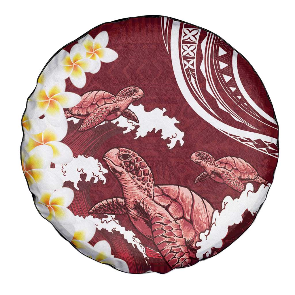 Blood Gold Polynesia Spare Tire Cover Polynesian Frangipani With Sea Turtles LT14 - Polynesian Pride