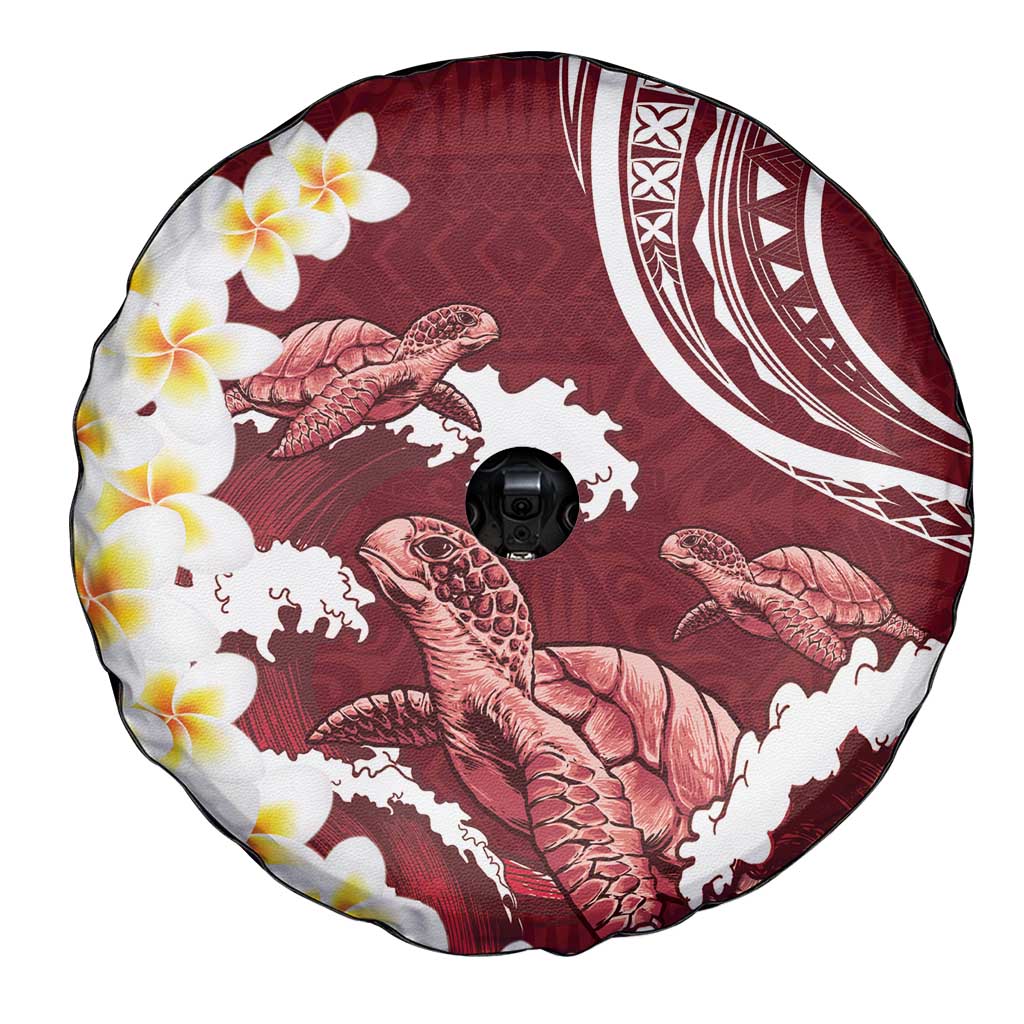 Blood Gold Polynesia Spare Tire Cover Polynesian Frangipani With Sea Turtles LT14 - Polynesian Pride