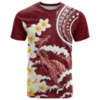 Blood Gold Polynesia T Shirt Polynesian Frangipani With Sea Turtles LT14 Blood Gold - Polynesian Pride