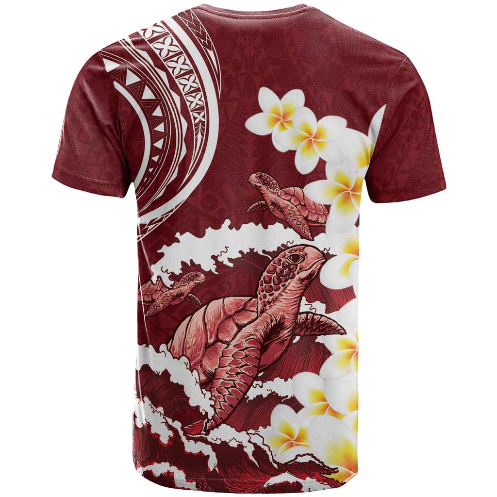 Blood Gold Polynesia T Shirt Polynesian Frangipani With Sea Turtles LT14 - Polynesian Pride