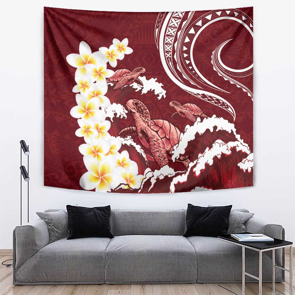 Blood Gold Polynesia Tapestry Polynesian Frangipani With Sea Turtles LT14 Blood Gold - Polynesian Pride