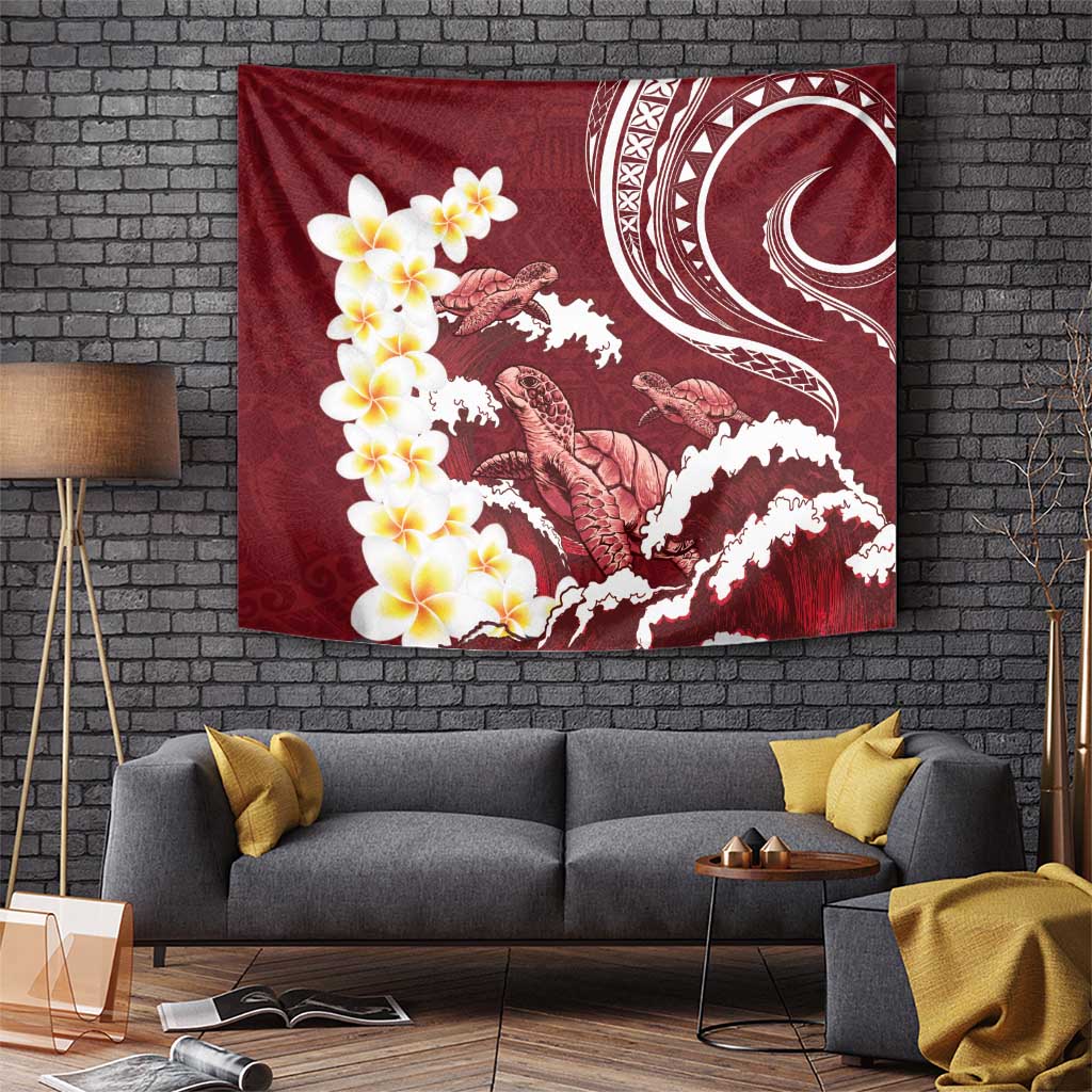 Blood Gold Polynesia Tapestry Polynesian Frangipani With Sea Turtles LT14 - Polynesian Pride