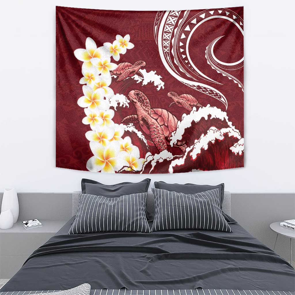 Blood Gold Polynesia Tapestry Polynesian Frangipani With Sea Turtles LT14 - Polynesian Pride